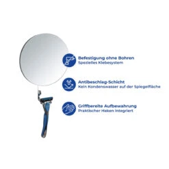 Wenko Turbo-Loc® Antibeschlagspiegel Edelstahl, Befestigen Ohne Bohren 16 Wenko Turbo-Loc® Antibeschlagspiegel Edelstahl, Befestigen Ohne Bohren -Wenko 514878 Wenko Turbo Loc Antibeschlagspiegel Edelstahl Befestigen 22734100 03