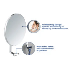 Wenko Turbo-Loc® Antibeschlagspiegel Edelstahl, Befestigen Ohne Bohren 18 Wenko Turbo-Loc® Antibeschlagspiegel Edelstahl, Befestigen Ohne Bohren -Wenko 514878 Wenko Turbo Loc Antibeschlagspiegel Edelstahl Befestigen 22734100 05