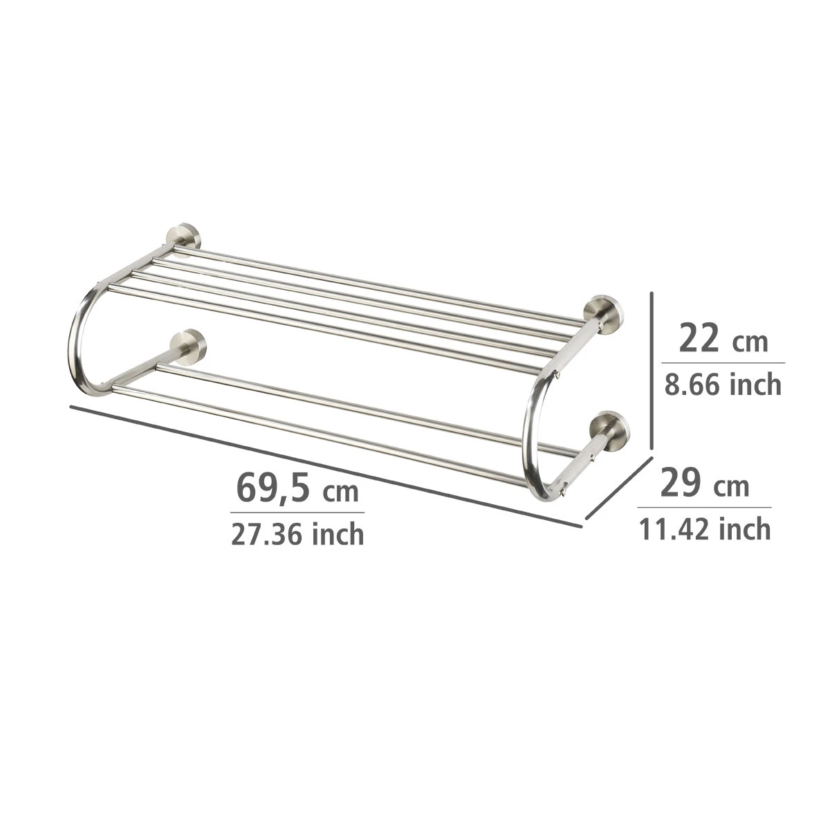 Wenko Wandregal Fastro Edelstahl, Rostfrei 5 Wenko Wandregal Fastro Edelstahl, Rostfrei – Bild 3
