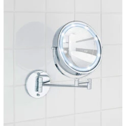 Wenko Power-Loc® LED Wandspiegel Lumi, 5-fach Vergrößerung, Befestigen Ohne Bohren -Wenko 515485 Wenko Power Loc LED Wandspiegel Lumi 5 fach Vergroesseru 3656530100 05