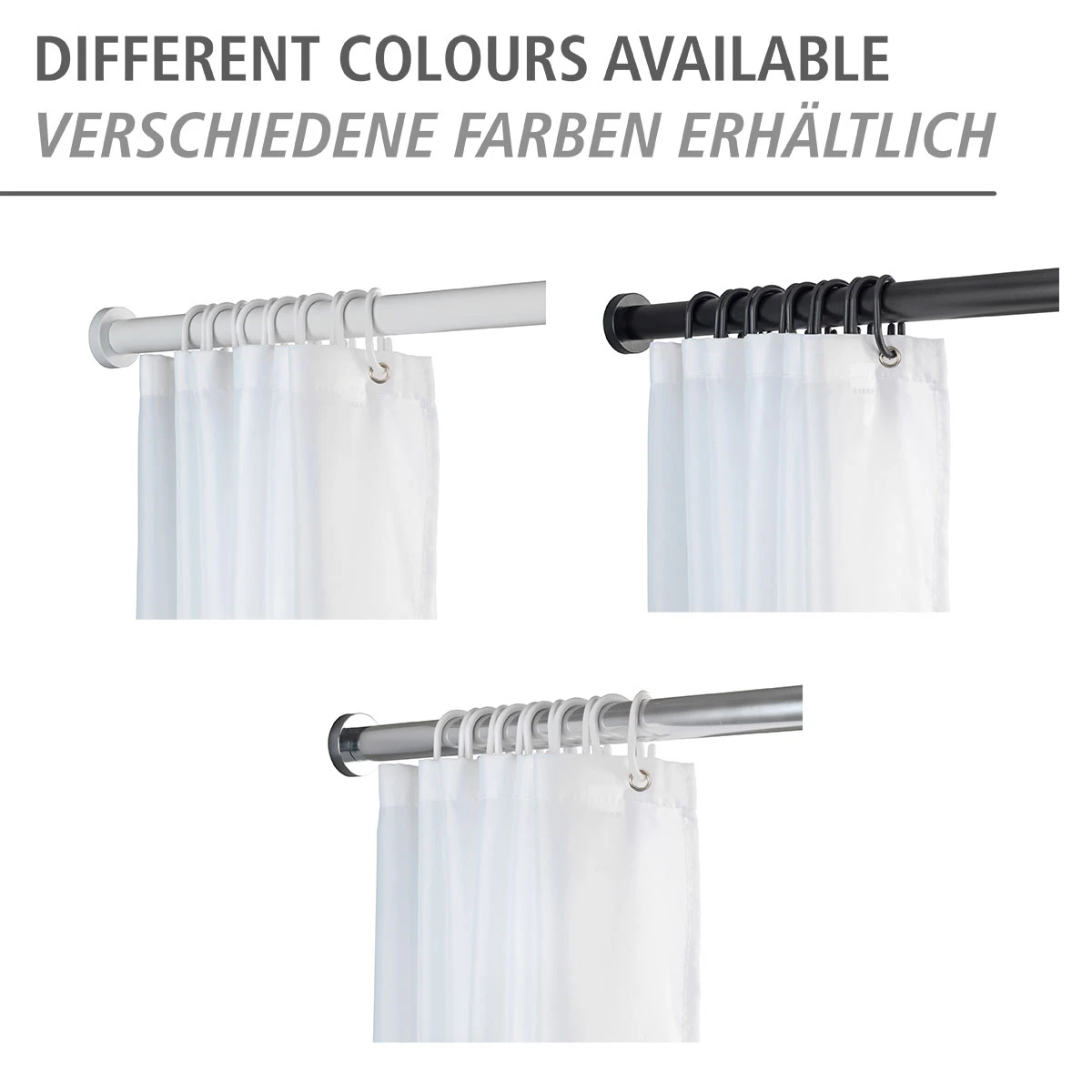 Wenko Teleskop-Duschstange Luz 70 - 115 Cm, Chrom, Ausziehbare Duschvorhangstange Aus Rostfreiem Edelstahl – Bild 3