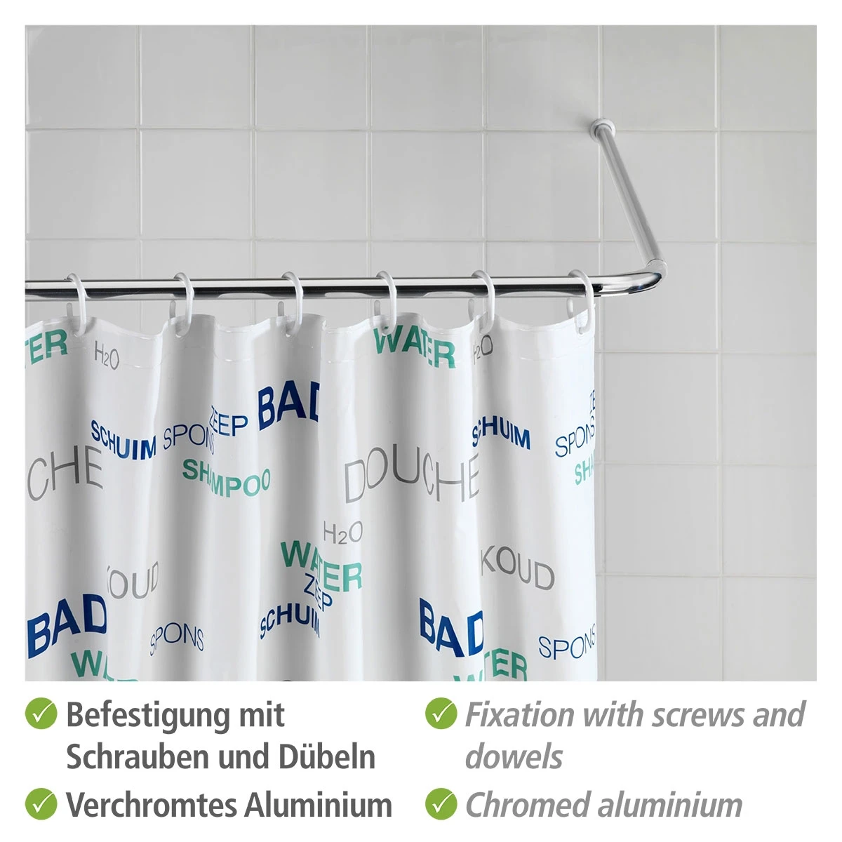 Wenko Winkelstange Universal Chrom, 20 Mm 5 Wenko Winkelstange Universal Chrom, 20 Mm – Bild 3