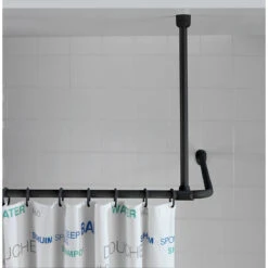 Wenko Deckenstütze Für Duschstangen Schwarz, 57 Cm -Wenko 516102 Wenko Deckenstuetze fuer Duschstangen Schwarz 57 cm 23566100 05