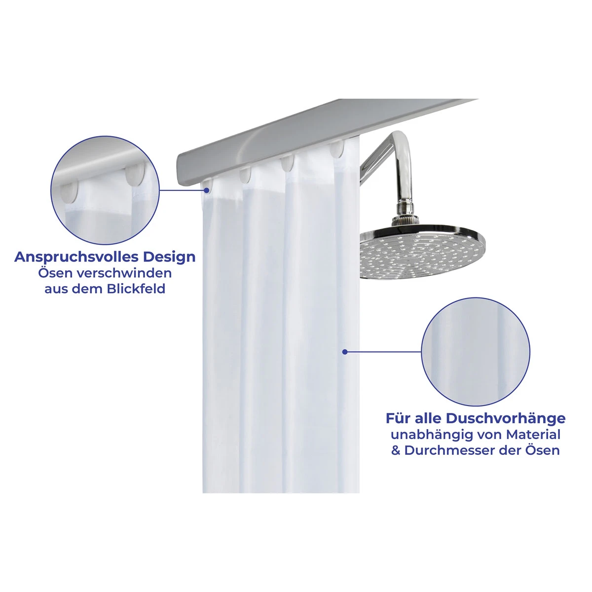 Wenko Teleskop-Duschschiene Era Chrom 75-125 Cm, Duschvorhangschiene – Bild 4