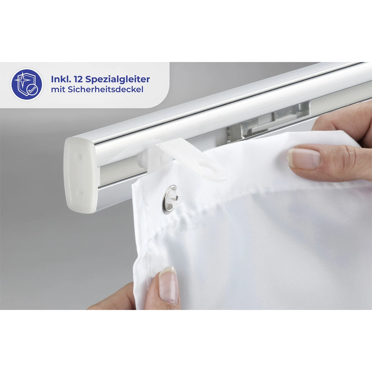 Wenko Teleskop-Duschschiene Era Chrom 75-125 Cm, Duschvorhangschiene – Bild 6