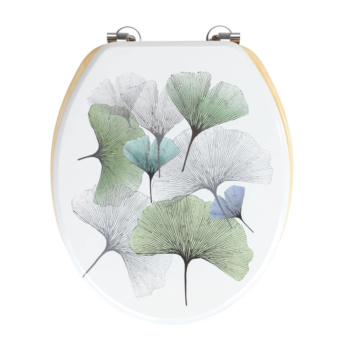 Wenko WC-Sitz Ginkgo, Toiletten-Sitz Aus MDF, Rostfreie Edelstahlbefestigung