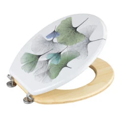 Wenko WC-Sitz Ginkgo, Toiletten-Sitz Aus MDF, Rostfreie Edelstahlbefestigung -Wenko 516385 Wenko WC Sitz Ginkgo Toiletten Sitz aus MDF rostfreie Ed 24721100 03