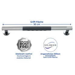 Wenko Edelstahl Wandhaltegriff Secura 50,5 Cm -Wenko 516396 Wenko Edelstahl Wandhaltegriff Secura 50 5 cm 23285100 04