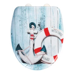 WENKO WC-Sitz Duroplast „Welcome Board“, Schnellbefestigung Aus Rostfreiem Edelstahl, Antibakterieller Duroplast -Wenko 538566 Wenko WENKO WC Sitz Duroplast Welcome board Schnellbefes 25177100 04