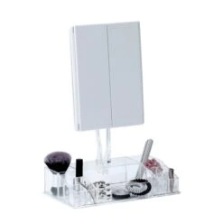 Wenko LED-Standspiegel Mit Organizer Fanano Kunststoff 34.5 X 39 X 16.5 Cm Weiß -Wenko 59429 sb freisteller de 04