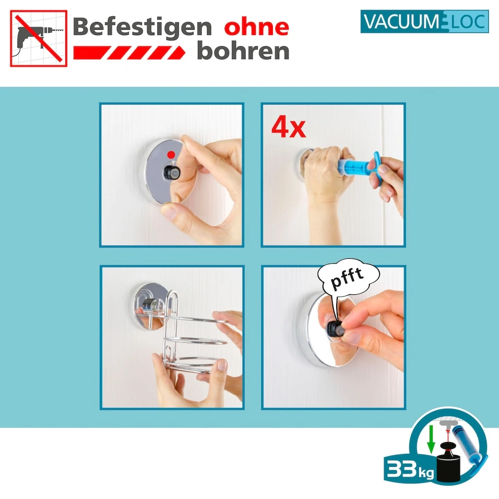 WENKO Schminkspiegel »Vacuum-Loc Quadro« 5 WENKO Schminkspiegel »Vacuum-Loc Quadro« – Bild 3