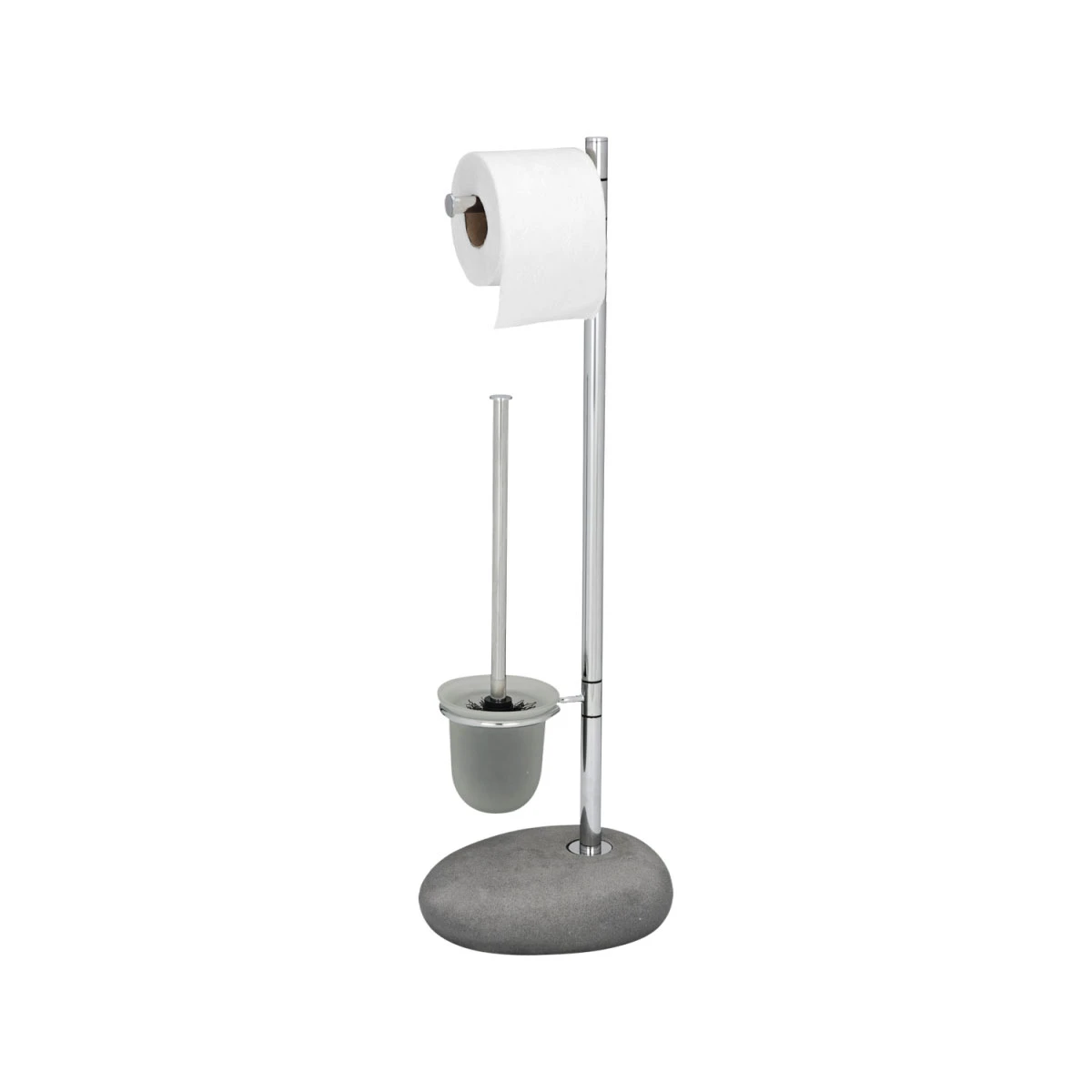 Wenko Stand WC-Garnitur „Pebble Stone“, Grau 4 Wenko Stand WC-Garnitur „Pebble Stone“, Grau – Bild 2