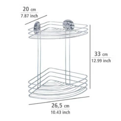 Wenko Turbo-Loc® Eckregal, 2 Ablagen -Wenko 599972 Wenko Turbo Loc Eckregal 2 Ablagen 18914100 04