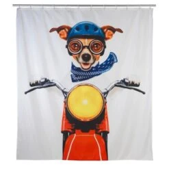 Wenko Duschvorhang Biker Dog 180 Cm X 200 Cm -Wenko 655452 1068 picture 2