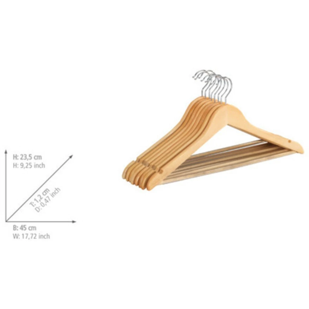 WENKO Kleiderbügel »Eco«, (Set, 8 Tlg.), Holz, Mit Hosen-Steg Und Rockeinkerbungen 4 WENKO Kleiderbügel »Eco«, (Set, 8 Tlg.), Holz, Mit Hosen-Steg Und Rockeinkerbungen – Bild 2