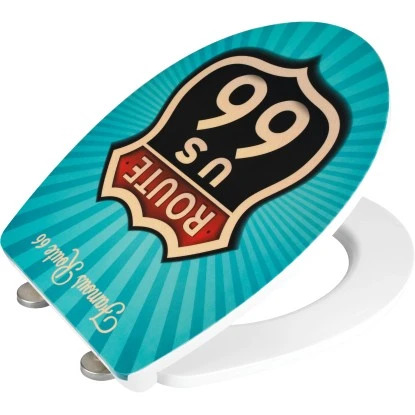 Wenko WC-Sitz Duroplast Mit Absenkautomatik Vintage Route 66 4 Wenko WC-Sitz Duroplast Mit Absenkautomatik Vintage Route 66 – Bild 2