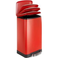 Wenko Treteimer Studio Easy-Close Rot 30 L 61 Cm X 34 Cm X 32,5 Cm -Wenko 679622 1068 2
