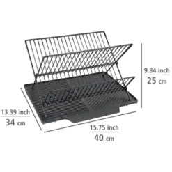 WENKO Abtropfmatte »Nelia«, Mit Abtropfgestell Schwarz, Geneigte Fläche Für Optimalen Wasserablauf -Wenko 67b25523a78cff5ae2a307b8e21df2cd