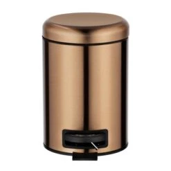 Wenko Kosmetik Treteimer Leman Metallic-Kupfer 3 L Edelstahl 17 X 25 X 22.5 Cm