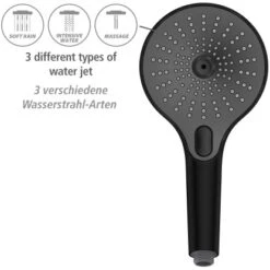 Wenko Duschkopf Ultimate Shower Schwarz/Grau Ø 13 Cm -Wenko 903405 1068 04