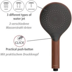 Wenko Duschkopf Watersaving Wood Ø 12 Cm -Wenko 903410 1068 04