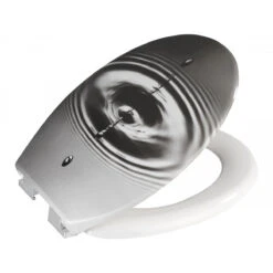 Wenko WC-Sitz „Waterdrop“, Grau, Antibakteriell, Mit Absenkautomatik