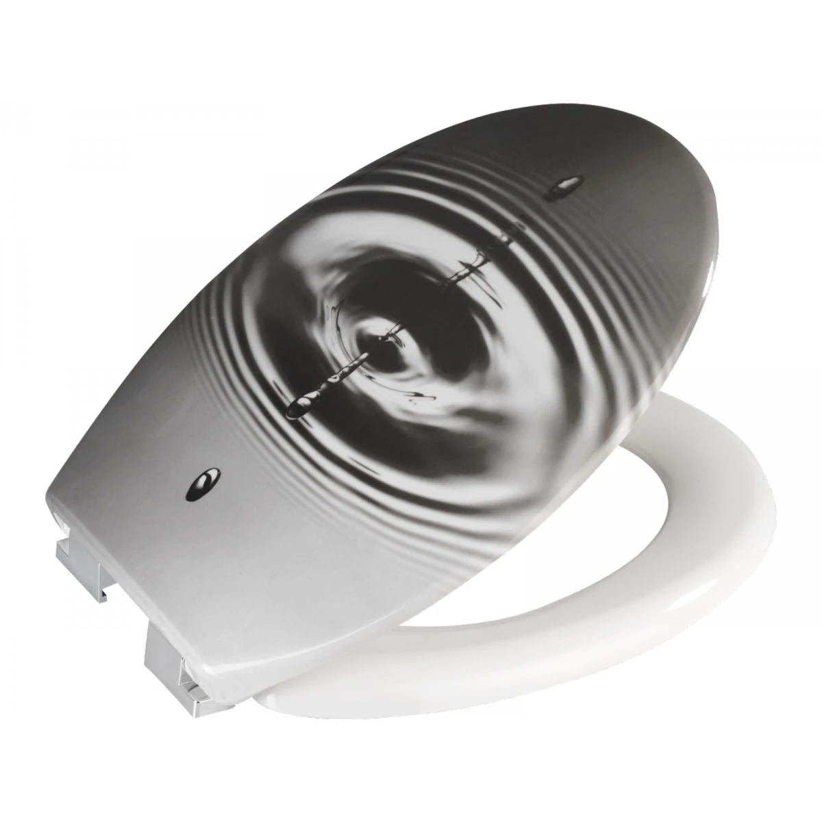 Wenko WC-Sitz „Waterdrop“, Grau, Antibakteriell, Mit Absenkautomatik 3 Wenko WC-Sitz „Waterdrop“, Grau, Antibakteriell, Mit Absenkautomatik