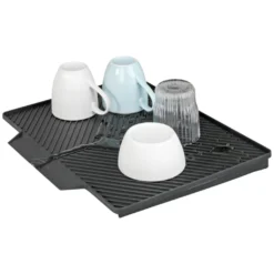 WENKO Abtropfmatte »Nelia«, Mit Abtropfgestell Schwarz, Geneigte Fläche Für Optimalen Wasserablauf -Wenko b3a762bee8a08992334b92275bc8bd79