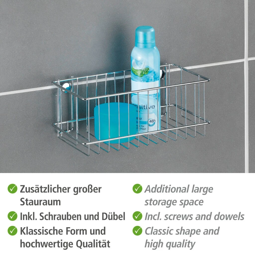 WENKO Badregal »Classic«, Zur Wandmontage, Aus Verchromtem Stahl 6 WENKO Badregal »Classic«, Zur Wandmontage, Aus Verchromtem Stahl – Bild 4